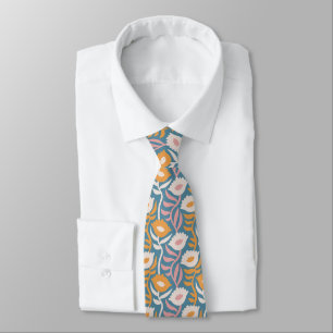 Retro-Welliges, Retro-Groovy-Pastell-Blumenmuster Krawatte