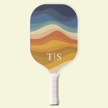 Retro-Welliges-Sonnenuntergangs-Monogramm-Initiale