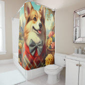 Retro Welsh Corgi Cardigan Painting Duschvorhang (Beispiel)