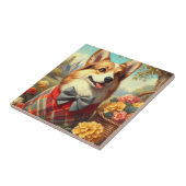 Retro Welsh Corgi Cardigan Painting Fliese (Seite)
