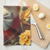 Retro Welsh Corgi Cardigan Painting Geschirrtuch (Viertel Falte)