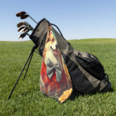 Retro Welsh Corgi Cardigan Painting Golfhandtuch (Gras)