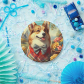Retro Welsh Corgi Cardigan Painting Pappteller (Party)