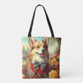 Retro Welsh Corgi Cardigan Painting Tasche (Rückseite)