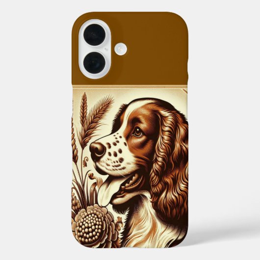 Retro Welsh Springer Spanisch Brown White Art Case-Mate iPhone Hülle (Rückseite)