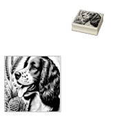 Retro Welsh Springer Spanisch Brown White Art Gummistempel (Stempel)