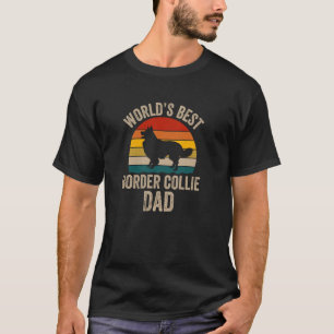 Retro Welt Best Border Collie Vater Lustiger Colli T-Shirt