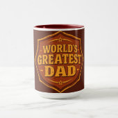 Retro Welt Bestester Papa Abzeichen Tasse | Anpass (Zentrum)