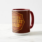 Retro Welt Bestester Papa Abzeichen Tasse | Anpass (VorderseiteRechts)