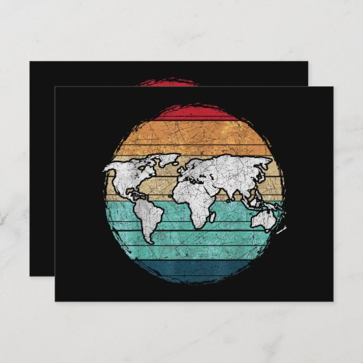 Retro-Weltkarte (Vorne/Hinten)