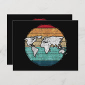 Retro-Weltkarte Dankeskarte (Vorne/Hinten)