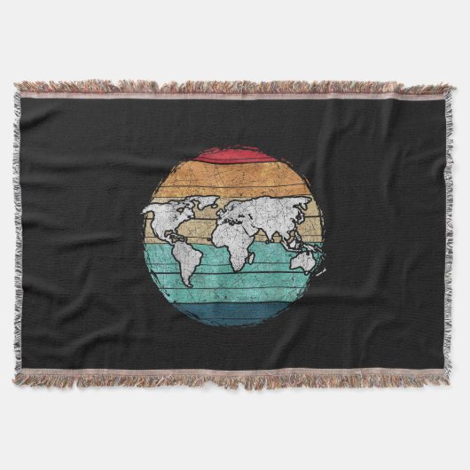 Retro-Weltkarte Decke (Vorderseite)