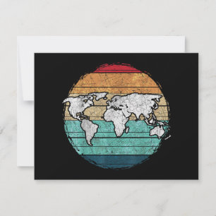Retro-Weltkarte Feiertagskarte
