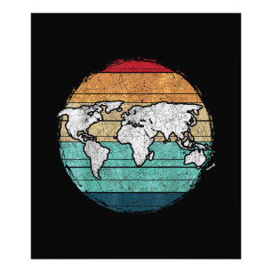 Retro-Weltkarte Fotodruck