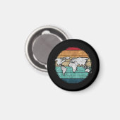 Retro-Weltkarte Magnet (Vorderseite/Rückseite)