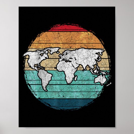 Retro-Weltkarte Poster (Vorne)