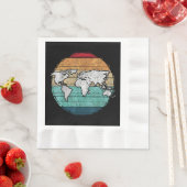 Retro-Weltkarte Serviette (Beispiel)