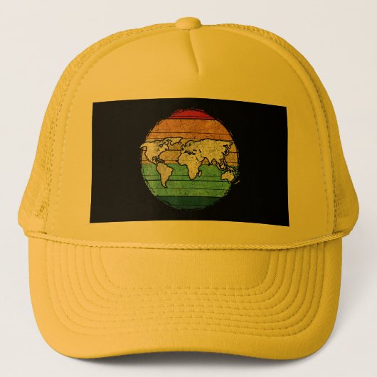 Retro-Weltkarte Truckerkappe (Vorderseite)