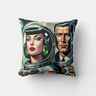 Retro Weltraum Astronauten Kissen