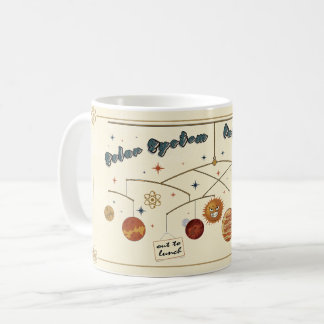 Retro-Weltraum-Design Sonnensystem ist zum Mittage Kaffeetasse