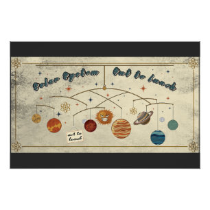 Retro-Weltraum-Design Sonnensystem ist zum Mittage Poster