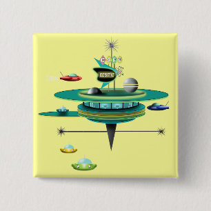 Retro Weltraum Diner Button