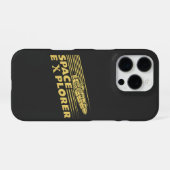 Retro-Weltraum-Explorer-Raketen-Grafik iPhone Hülle (Rückseite (Horizontal))