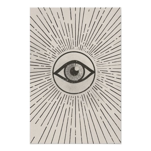 Retro-Weltraum-Kunst Auge Poster (Vorderseite)