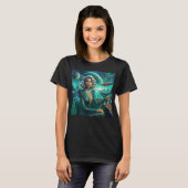 Retro Weltraum Mädchen T-Shirt (Vorne ganz)