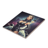 Retro-Weltraum-Pin-up Fliese (Seite)