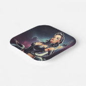 Retro-Weltraum-Pin-up Pappteller (Gewinkelt)