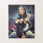 Retro-Weltraum-Pin-up Puzzle (Vertikal)