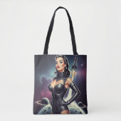 Retro-Weltraum-Pin-up Tasche (Vorderseite)