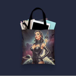 Retro-Weltraum-Pin-up Tasche