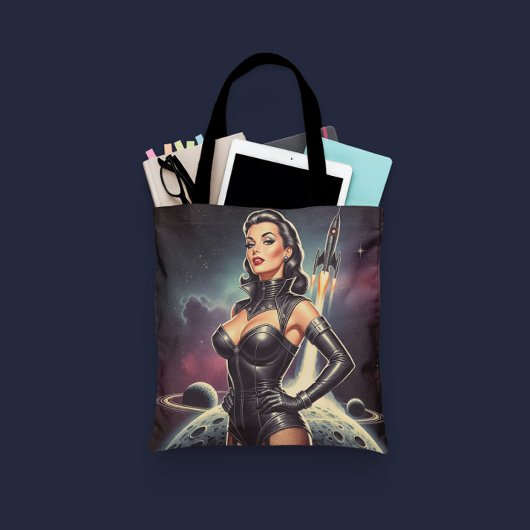 Retro-Weltraum-Pin-up Tasche