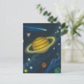Retro-Weltraum-Postkarte Postkarte (Stehend Vorderseite)
