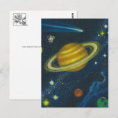 Retro-Weltraum-Postkarte Postkarte (Vorne/Hinten)