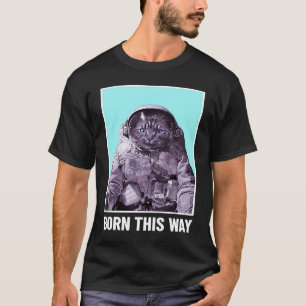 Retro Weltraum Reise Astronaut Katze T-Shirt
