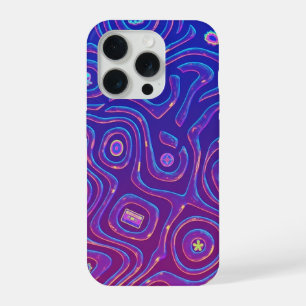 Retro Weltraum-Trip - Neon Y2K psychedelisches Mus iPhone 15 Pro Hülle