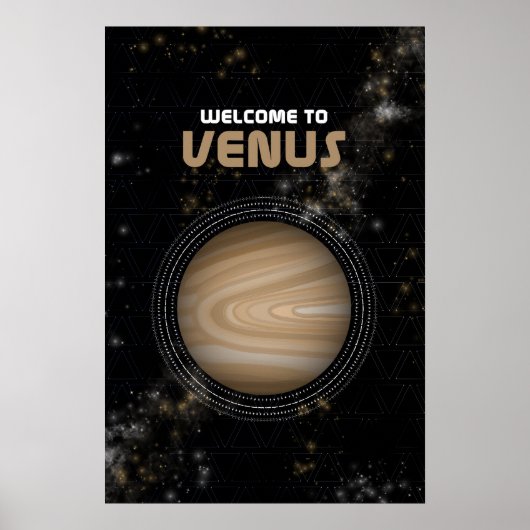 Retro Weltraumkunst mit Planet Venus Poster (Vorne)