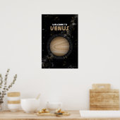 Retro Weltraumkunst mit Planet Venus Poster (Küche)