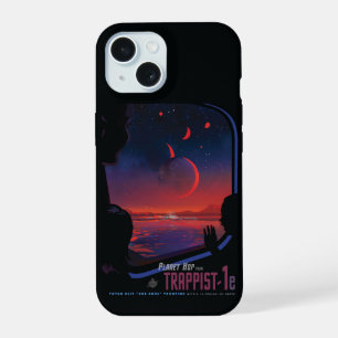 Retro-Weltraumplakat - Betrachter beobachten Trapp iPhone 15 Hülle
