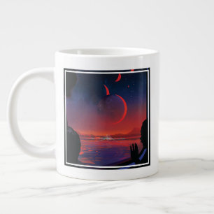 Retro-Weltraumplakat - Betrachter beobachten Trapp Jumbo-Tasse