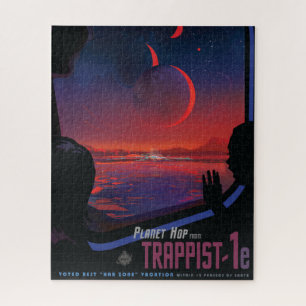 Retro-Weltraumplakat - Betrachter beobachten Trapp Puzzle