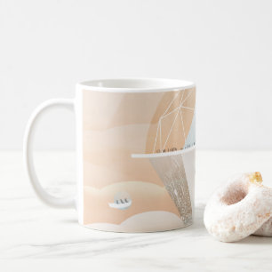 Retro-Weltraumplakat-Sternwarte im Sonnensystem Kaffeetasse