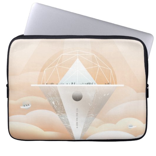 Retro-Weltraumplakat-Sternwarte im Sonnensystem Laptopschutzhülle (Vorderseite)
