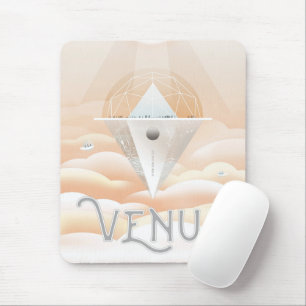 Retro Weltraumplakat-Sternwarte im Sonnensystem Mousepad