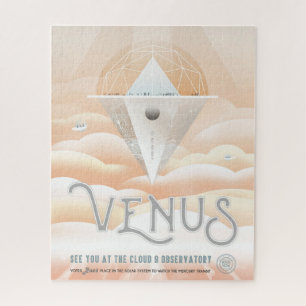 Retro Weltraumplakat-Sternwarte im Sonnensystem Puzzle
