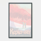 Retro-Weltraumplakat von Kepler-186f. Post-it Klebezettel (Vorderseite)