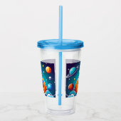 Retro, Weltraumrakete Acryltrinkbecher (Rechts)